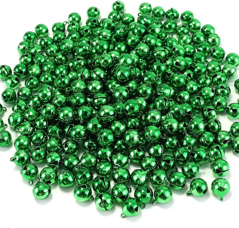 LIGHOON 1/2 Inch Jingle Bells Small Bell Mini Bells, Tiny Crafts Bells, DIY for Christmas Home Making Ornaments Wreath Pet Decorations Bracelet Anklets Necklace Knitting Jewelry Making 120 Pcs, Green - Image 1